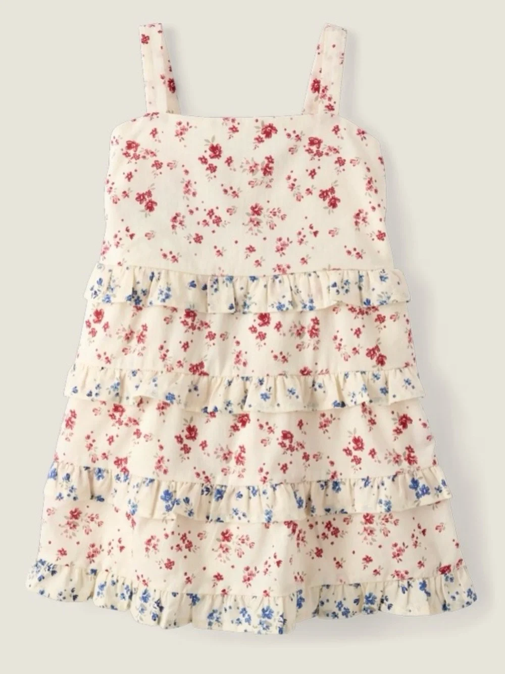 NWT Girl’s Floral Ruffle Bow Back Dress Ivory Nantucket Charm
